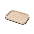 Giobagnara Polo tray, bronze & travertine, rectangular, medium