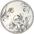 Gien Tulipes Noires cake platter