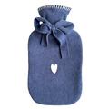 Eagle Products Heart hot water bottle, jeans blue