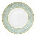 Raynaud Trésor deep plate, coup-shaped, small, honeycomb pattern, turquoise