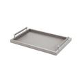Riviere Handgewebtes Ledertablett Milano, klein, grau