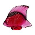 Lalique Small Fish sculpture, red