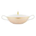 Raynaud Trésor soup tureen, honeycomb pattern, orange