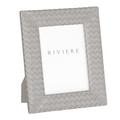 Riviere Milano leather frame, grey, photo size 18 x 24 cm (7'' x 9.5'')