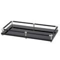 Riviere Deko-Tablett Vanity mit Ledergriffen, Chrom/schwarz