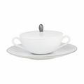 Raynaud Monceau Platinum soup cup and saucer with lid