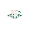 Raynaud Cristobal Emeraude double espresso cup and saucer