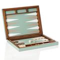 Giobagnara Noce backgammon, mint/white/stone
