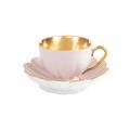 Augarten Wien Melon mocha cup and saucer, soft pink