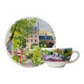 Gien De Paris à Giverny coffee/tea cups and saucers, set of 2