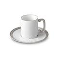 L'Objet Soie Tressée Platinum Espressotasse mit Unterteller