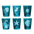 Artel Sea Life set of 6 tumblers, peacock, 6 patterns