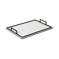 Giobagnara Rechteckiges Tablett Defile, bronzefarbene Griffe, mittelgroß, off white