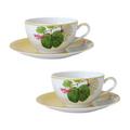 Bernardaud Jardin Indien breakfast cups and saucers, set of 2