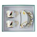 Bernardaud Aux Oiseaux breakfast cups and saucers, set of 2