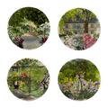 Gien De Paris à Giverny set of 4 bread & butter plates, 4 patterns