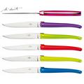Forge de Laguiole Jean-Michel Wilmotte steak knives, set of 6: red, pink, lilac, blue, green and yellow