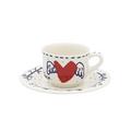 Gien L'Archipel Sentimental espresso cups and saucers, set of 2