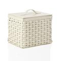 Riviere Outdoor small waste bin with lid, ivory
