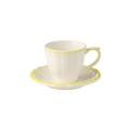 Gien Filets Jaune Citron US coffee/tea cups and saucers, set of 2