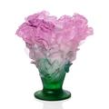 Daum Roses vase, h 30 cm, green-rose