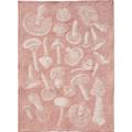 Leitner Mushrooms tea towel, rust red