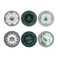 Gien Les Dépareillées dessert plates, set of 6, 6 patterns