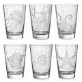 Artel Sea Life set of 6 tumblers, clear, 6 patterns