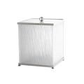 Cristal et Bronze Papierkorb Bambou, mit Deckel, Chrom