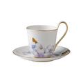 Royal Copenhagen Flora coffee/tea cup with high handle and saucer, rhododendron