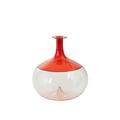 Venini Flasche Bolle, H 19 cm, strohgelb/rot