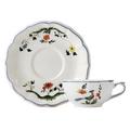 Gien Oiseaux de Paradis coffee/tea cups and saucers, set of 2