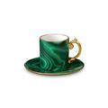 L'Objet Malachite Espressotasse mit Unterteller
