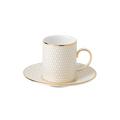 Wedgwood Gio Gold Espressotasse mit Unterteller, weiß