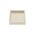 Riviere Leder Vide-Poche Vanity, quadratisch klein, elfenbein