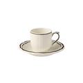 Gien Filets Manganese espresso cups and saucers, set of 2