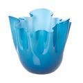Venini Vase Fazzoletti Bicolore, H 24 cm, blau/hellblau