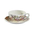 Gien Poesie café au lait cups and saucers, set of 2