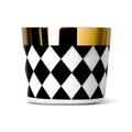 Sieger by Fürstenberg Sip of Gold Black & White Champagne goblet, checks