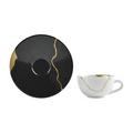 Bernardaud Kintsugi Coal Black espresso cup and saucer