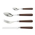 Capdeco Cambridge chocolat, Besteck 24-tlg.: je 6 x Tafellöffel, -gabel, -messer (runde Klinge), Kaffeelöffel