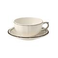 Gien Filets Manganese café au lait cups and saucers, set of 2