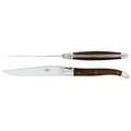 Forge de Laguiole Dinner/steak knives with walnut wood handle, high-polished finish, set of 2