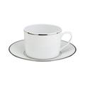 Christofle Albi Platin Kaffee-/Teetasse mit Unterteller