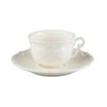 Gien Rocaille White espresso cups and saucers, set of 2