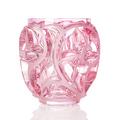 Lalique Tourbillons vase, h 21 cm, pink