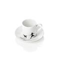 Augarten Wien People single espresso cup and saucer, woman with dog