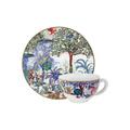Gien Le Jardin du Palais coffee/tea cups and saucers, set of 2