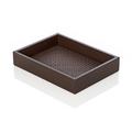 Riviere Milano leather vide-poche, rectangular broad, chocolate