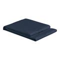 Christian Fischbacher Satin fitted sheet, night blue (861), 100 x 200 cm, for topper 6-10 cm